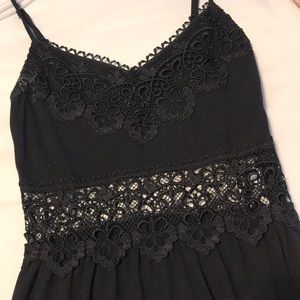 TOPSHOP lace cut out black dress
